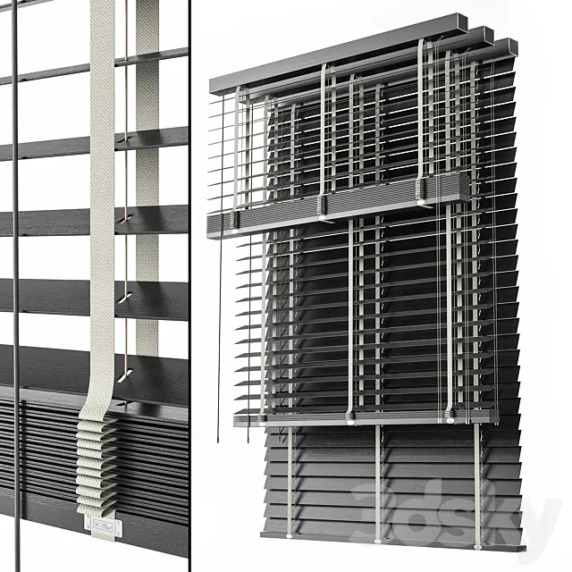 Wooden Blinds Set 09 3D Model Wooden Blinds Set 09 3D Model