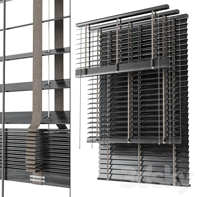Wooden blinds Set 23 3D Model
