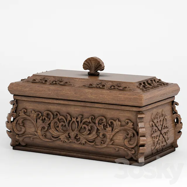 Wooden box 3D Model Wooden box 3D Model