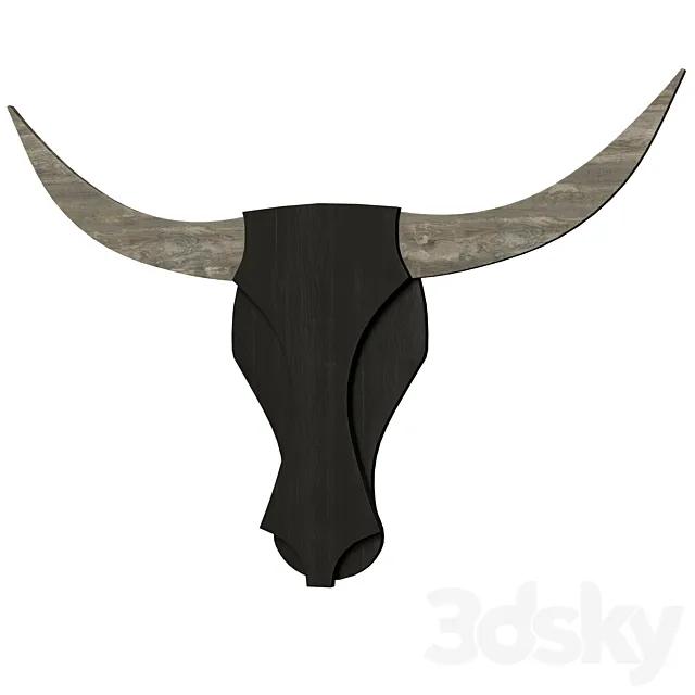Wooden bull head (wall decor) 3DModel Wooden bull head (wall decor) 3DModel