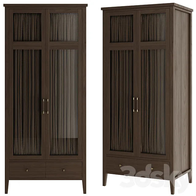 Wooden cabinet “Warm” with glass doors 3D Model Wooden cabinet “Warm” with glass doors 3D Model