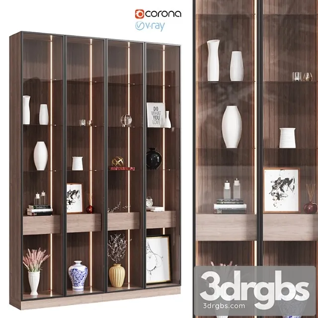 Wooden cabinet with decor Wooden cabinet with decor