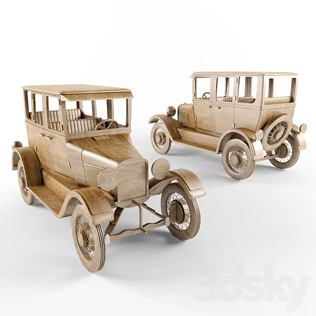 Wooden car model 3D Model Wooden car model 3D Model