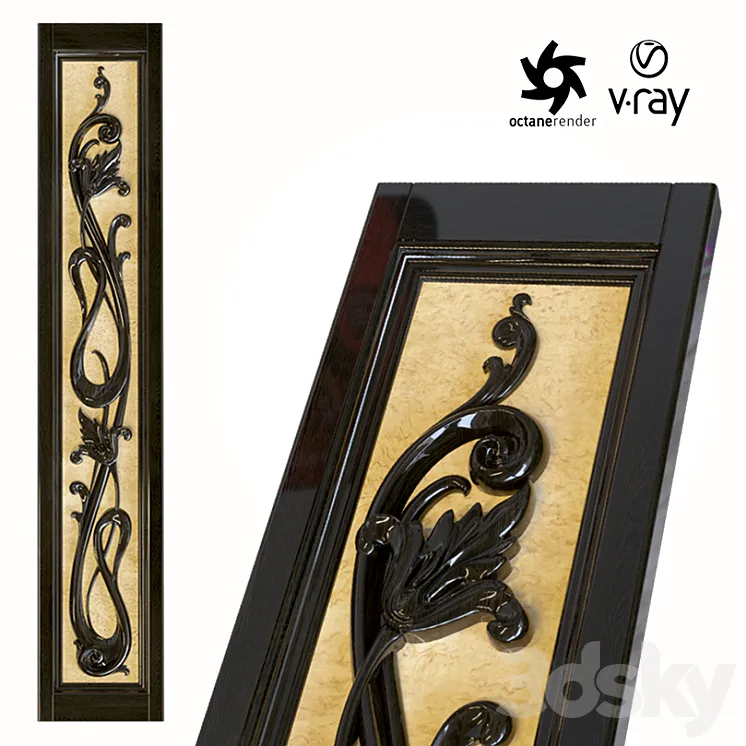 Wooden carved element 3D Model Free Download Wooden carved element 3D Model Free Download