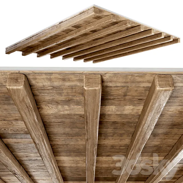 Wooden ceiling _ Wooden pitched ceiling 3DModel Wooden ceiling _ Wooden pitched ceiling 3DModel