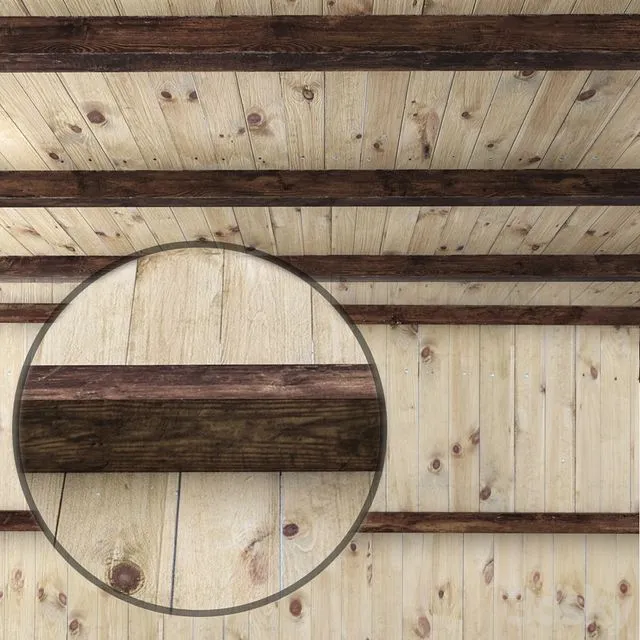 Wooden ceiling with beams 3D Model