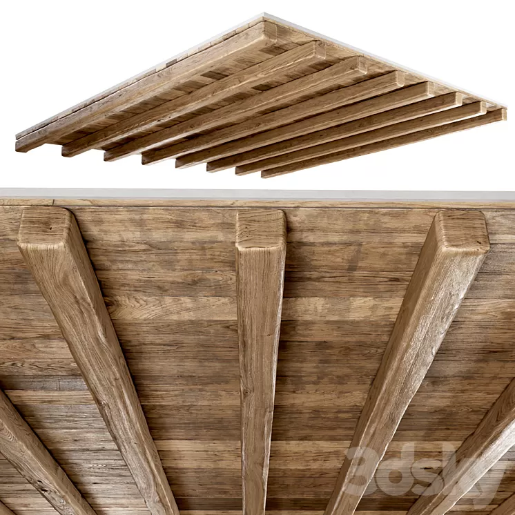 Wooden ceiling / Wooden pitched ceiling 3D Model