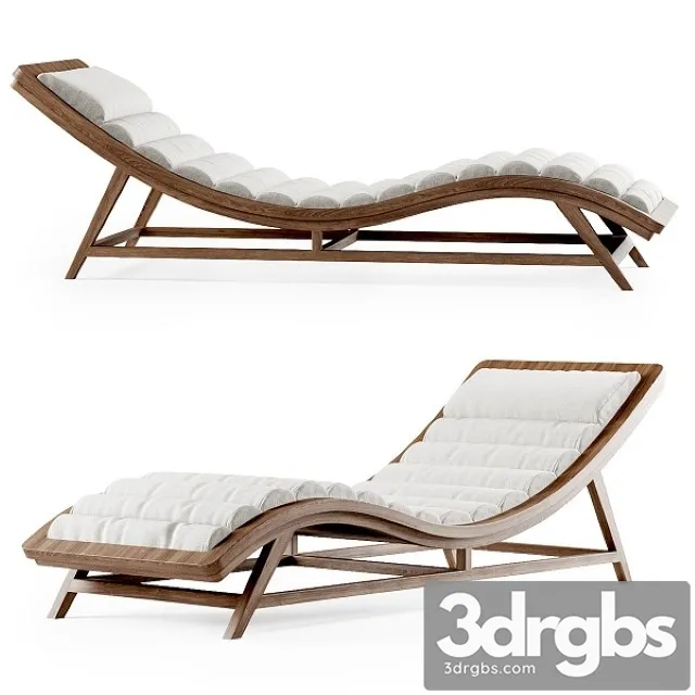 Wooden Chaise Lounge 3D Model Download