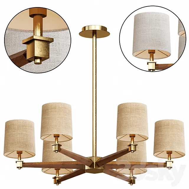 Wooden chandelier Scandinavian style 3D Model Wooden chandelier Scandinavian style 3D Model