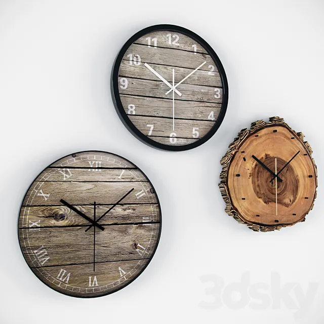 wooden clock 3D Model wooden clock 3D Model