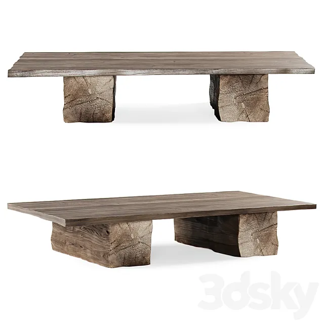 Wooden coffee table _ Wooden coffee table 3DModel