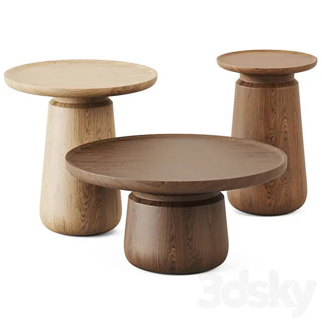 Wooden Coffee Tables Altana by MMairo 3D Model