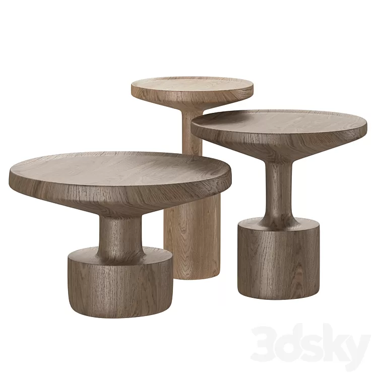 Wooden Coffee Tables Kigi by Linteloo 3D Model Free Download
