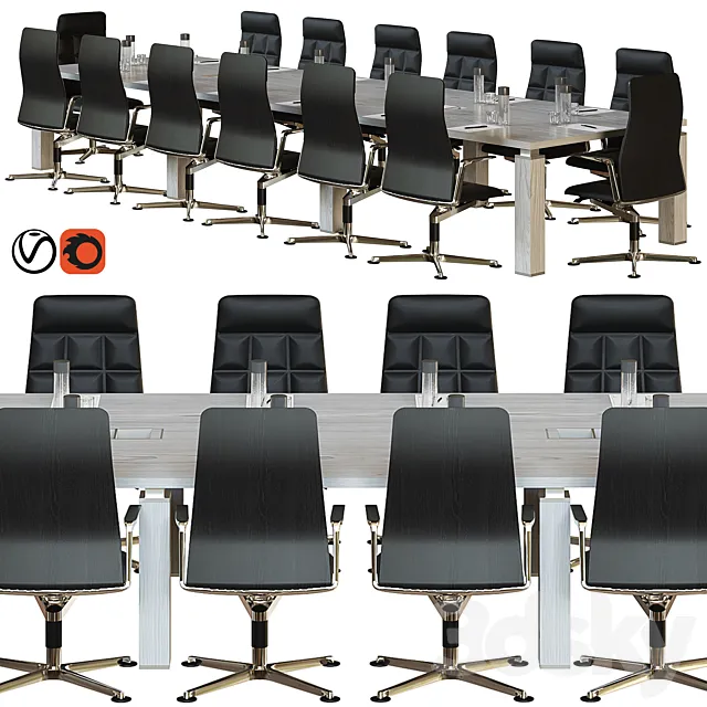 wooden conference table 3D Model wooden conference table 3D Model