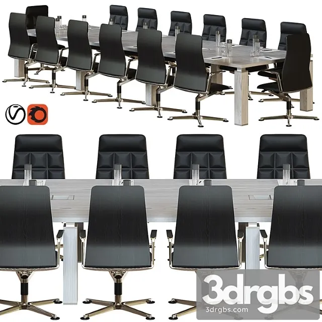 Wooden conference table