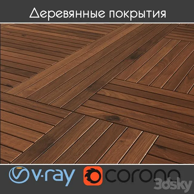 Wooden cover Quadrone from Listone Giordano 3D Model Wooden cover Quadrone from Listone Giordano 3D Model