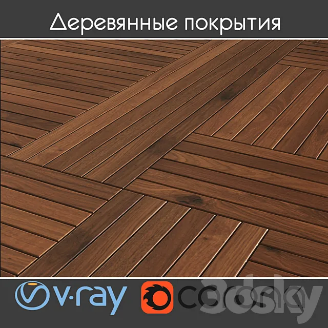 Wooden cover Quadrone from Listone Giordano. 3D Model Wooden cover Quadrone from Listone Giordano. 3D Model