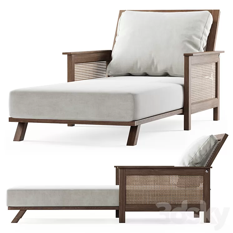 Wooden daybed 3D Model Wooden daybed 3D Model