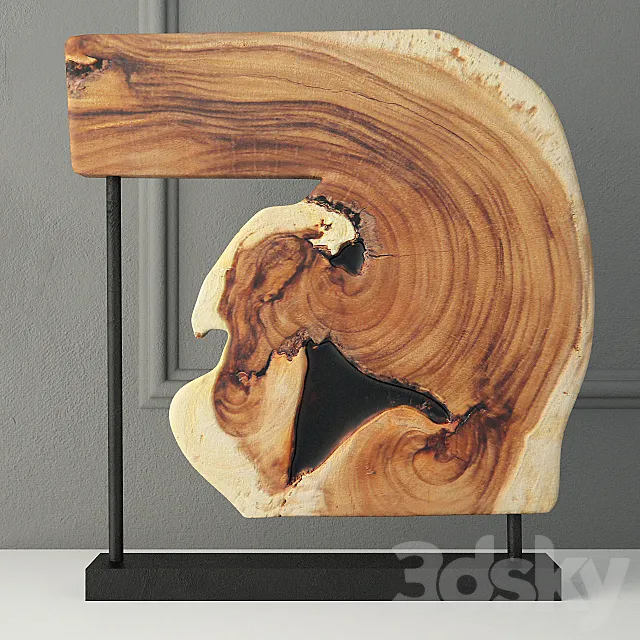 Wooden Decoration on Stand 10 3D Model Wooden Decoration on Stand 10 3D Model
