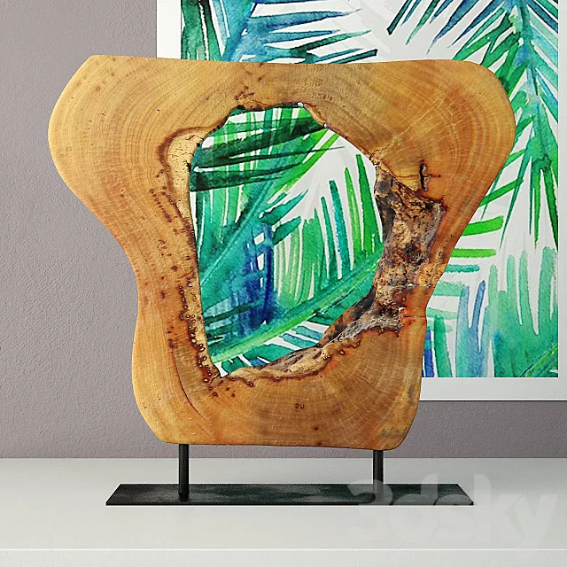Wooden Decoration on Stand 3D Model Wooden Decoration on Stand 3D Model