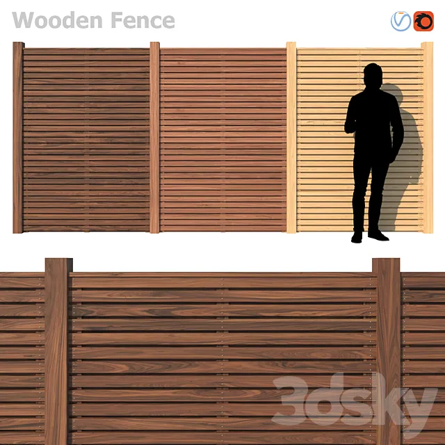 Wooden Fence 3D Model Wooden Fence 3D Model