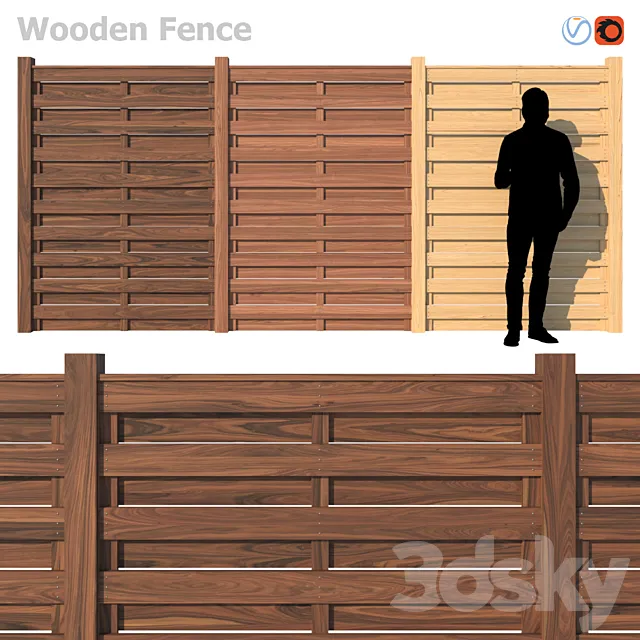 Wooden Fence III 3DModel Wooden Fence III 3DModel