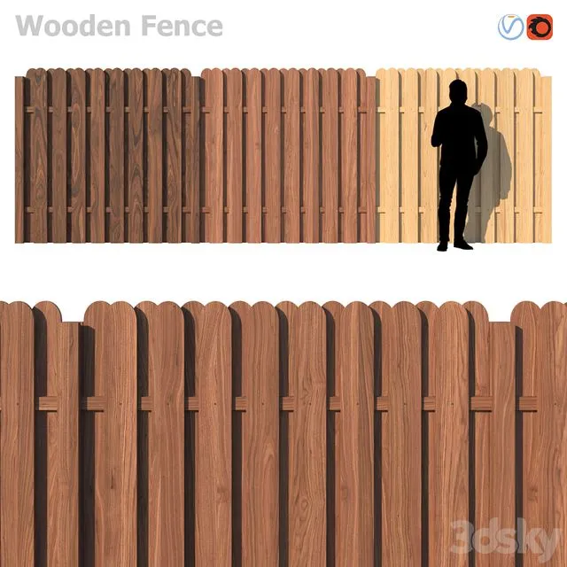 Wooden Fence IV 3D Model Wooden Fence IV 3D Model