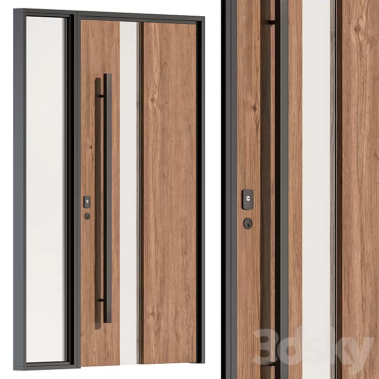 Wooden Front Door – Set 61 3D Model Free Download