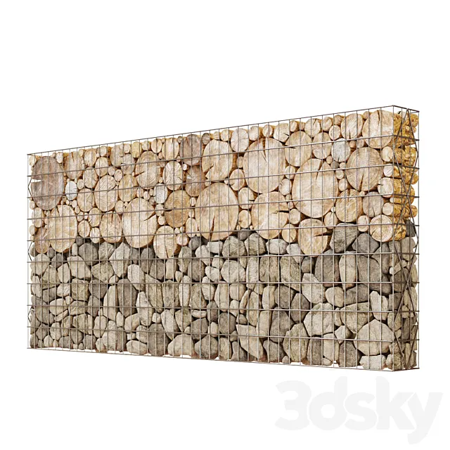 Wooden gabion 1 3DModel Wooden gabion 1 3DModel
