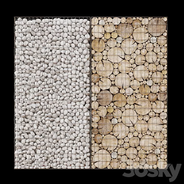 Wooden gabion 3D Model Wooden gabion 3D Model