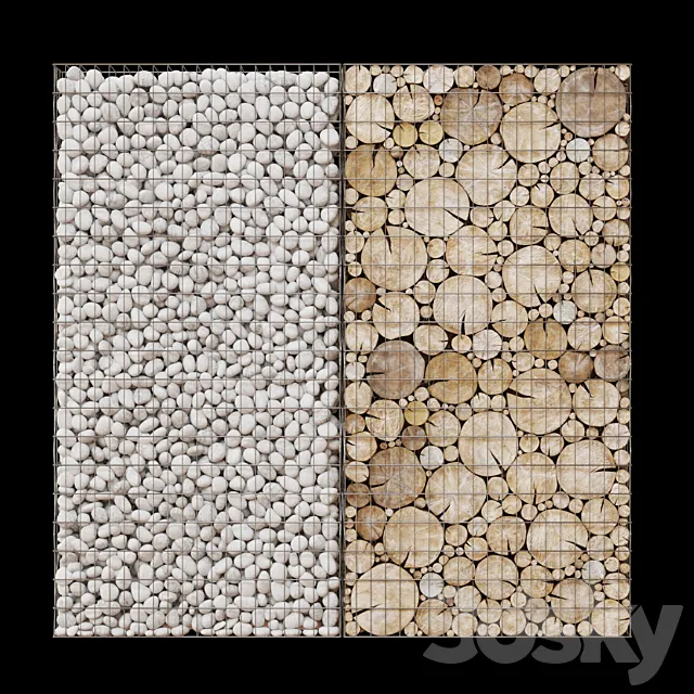 Wooden gabion 3DModel Wooden gabion 3DModel
