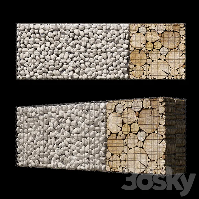 Wooden gabion 5 3D Model Wooden gabion 5 3D Model