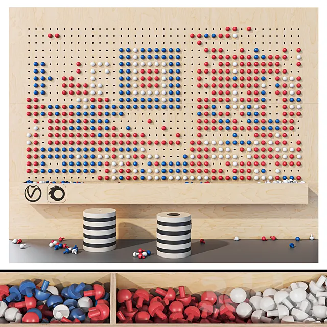 Wooden game board for nursery No. 2 3DModel