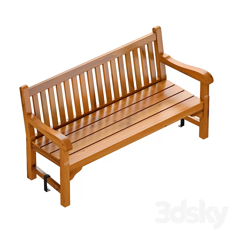 Wooden garden bench / park bench 3D Model Wooden garden bench / park bench 3D Model