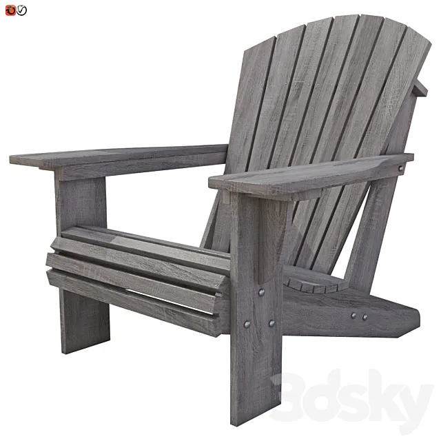 Wooden garden chair 04 3D Model Wooden garden chair 04 3D Model
