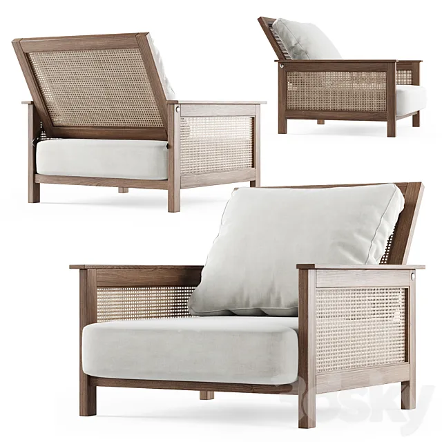 Wooden garden chair 3D Model