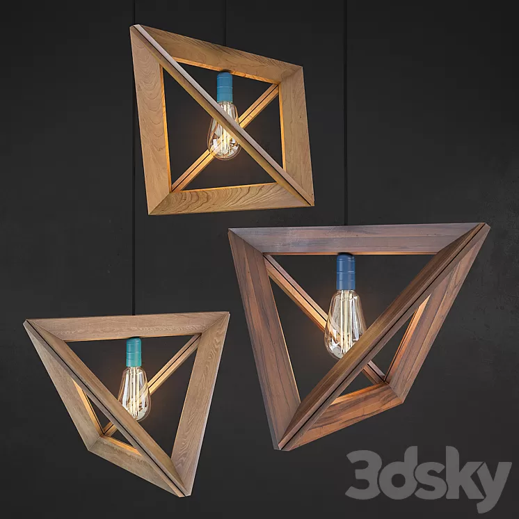 Wooden lamps 3D Model Wooden lamps 3D Model