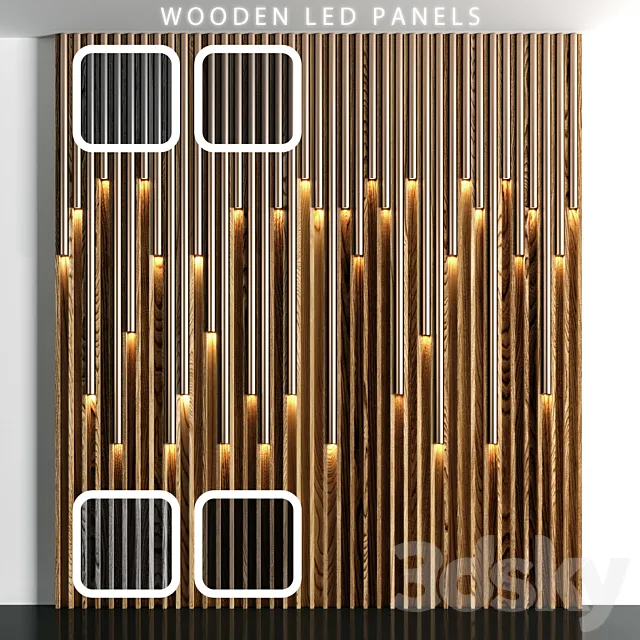 Wooden led panels 2 3D Model Wooden led panels 2 3D Model