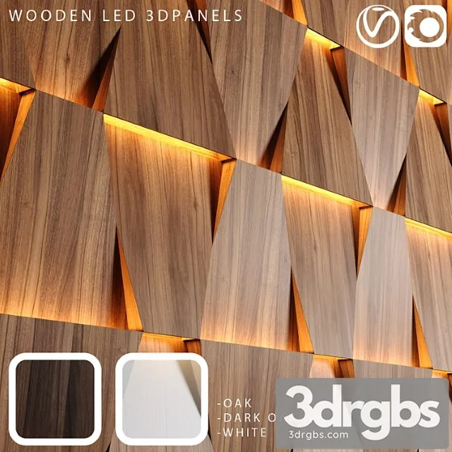 Wooden led panels 3D Model Download