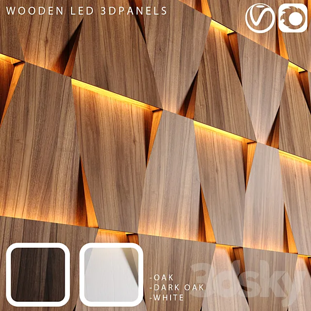 Wooden led panels 3D Model Wooden led panels 3D Model