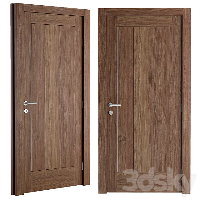 Wooden Modern Simple Door 3D Model