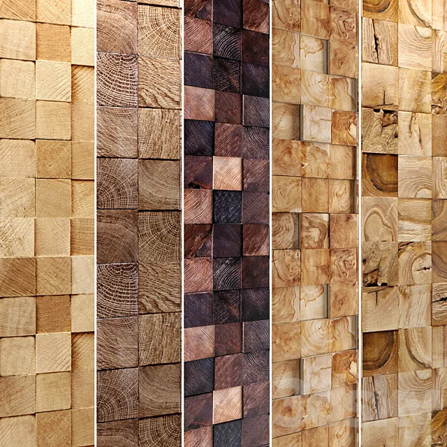 Wooden mosaic Collection decor for walls panels eco style natural decor design 3D Model Wooden mosaic Collection decor for walls panels eco style natural decor design 3D Model