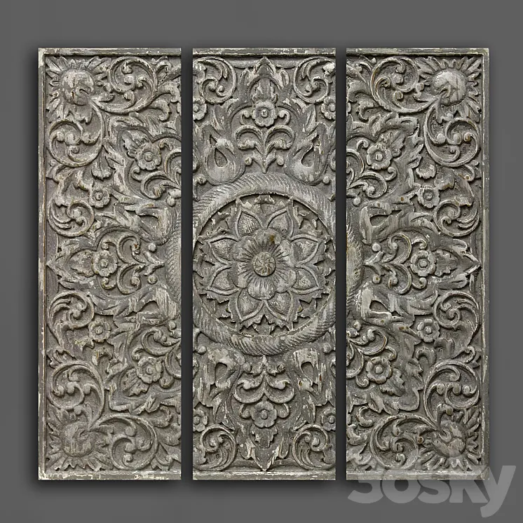 Wooden panel 118 3D Model Free Download