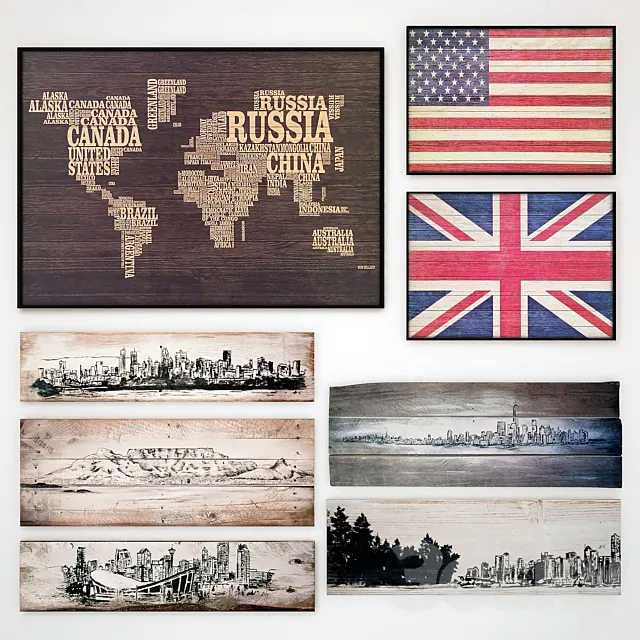 Wooden panel. Collection 48 3DModel Wooden panel. Collection 48 3DModel