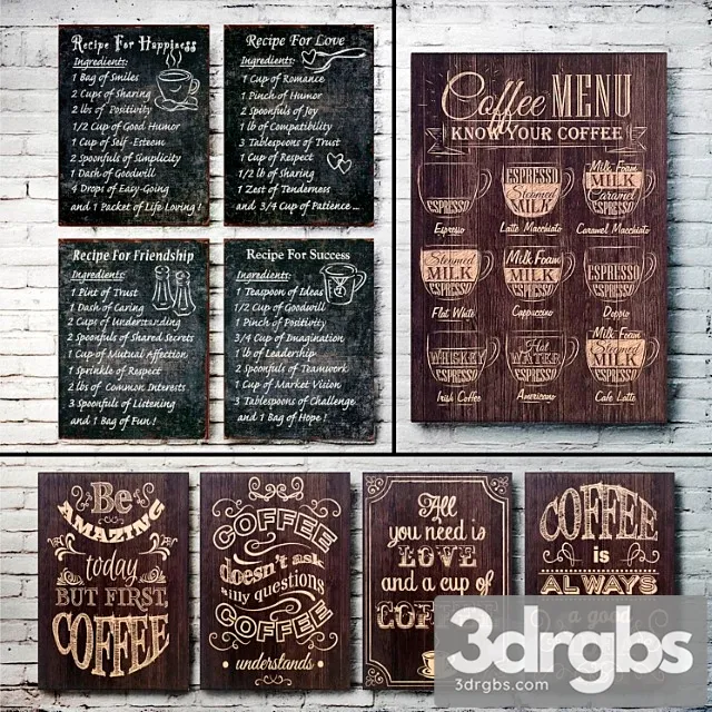 Wooden panel. collection 50 3D Model Download