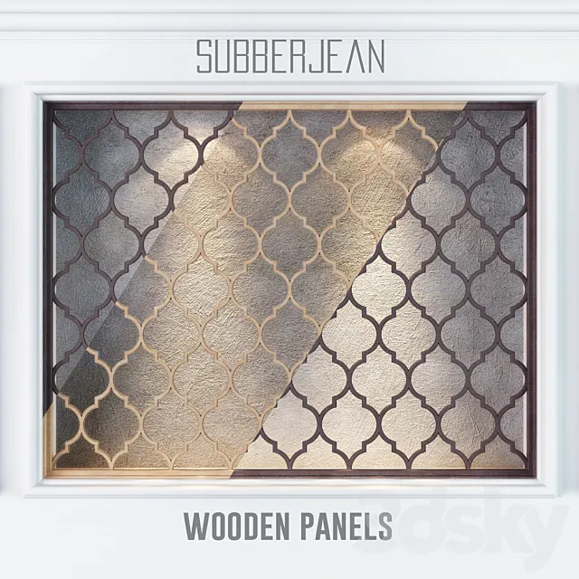 Wooden Panels 3 colored Subberjean 3D Model Wooden Panels 3 colored Subberjean 3D Model