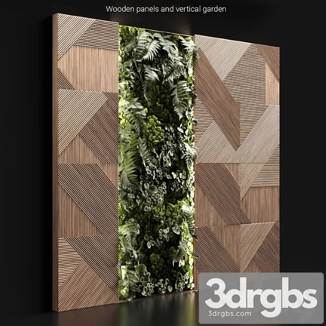 Wooden Panels and Vertical Garden 2 3D Model Download