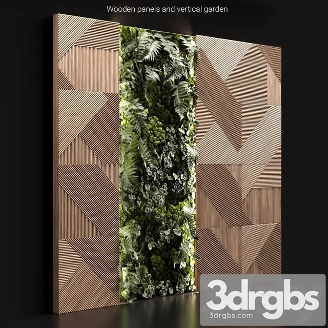 Wooden Panels and Vertical Garden 3D Model Download