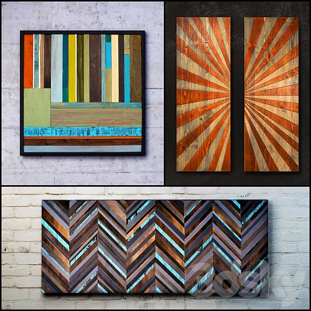 Wooden panels. Collection 15 3D Model Wooden panels. Collection 15 3D Model