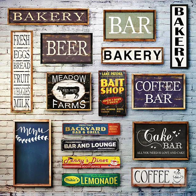 Wooden panels. Collection 20 3DModel Wooden panels. Collection 20 3DModel